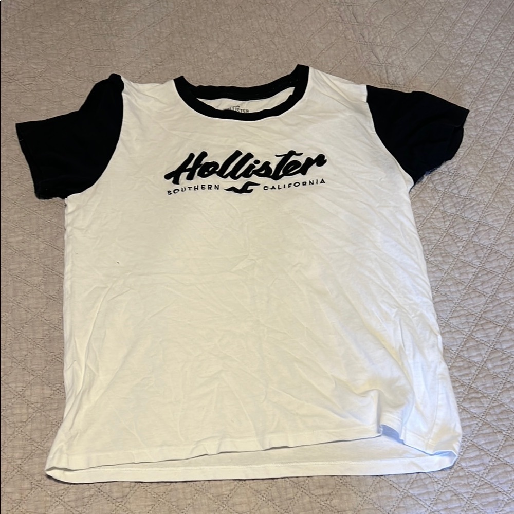 Hollister Black and White T-Shirt